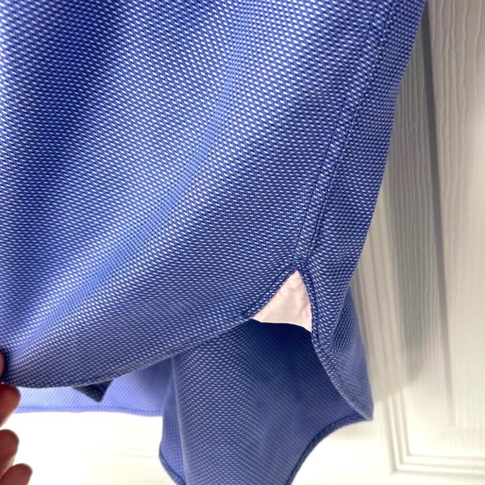 Thomas Pink Prestige Men’s Blue Micro-Pattern Dress Shirt Cotton 15.5 34 - Picture 5 of 10